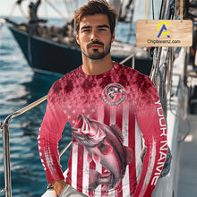 Load image into Gallery viewer, Custom Bass Fishing Shirt 3D Personalized Team Name Long Sleeve UV Protection Fishing Jersey|Red 