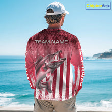 Load image into Gallery viewer, Custom Bass Fishing Shirt 3D Personalized Team Name Long Sleeve UV Protection Fishing Jersey|Red 