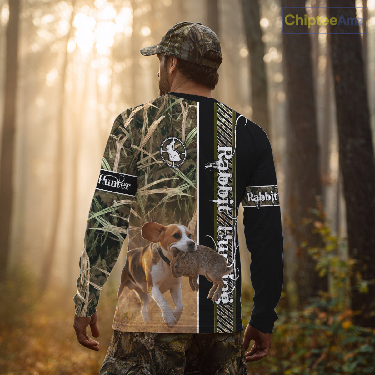 Custom Rabbit Hunting With Beagle Dog Camo 3D All Over Printed Shirt, Hunting Gift NHT161