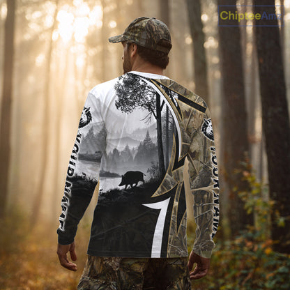 Personalized Wild Hog Hunting Camo Full Printing Shirts, Boar Hunting Shirt NHT319