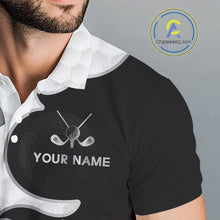 Load image into Gallery viewer, Custom Mens Golf Polo Shirt Red Black Gradient, Personalized Name Golf Shirt, Gift For Golfer NHT827