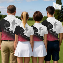 Load image into Gallery viewer, Custom Mens Golf Polo Shirt Red Black Gradient, Personalized Name Golf Shirt, Gift For Golfer NHT827