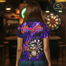 Load image into Gallery viewer, Person wearing a colorful shirt with a darts design and text 'Your Name' in a bar setting.
