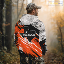 Load image into Gallery viewer, Deer Hunting Shirt 3D All Over Print Orange Black Gray Camo Deer With TX Flag Season NHT64