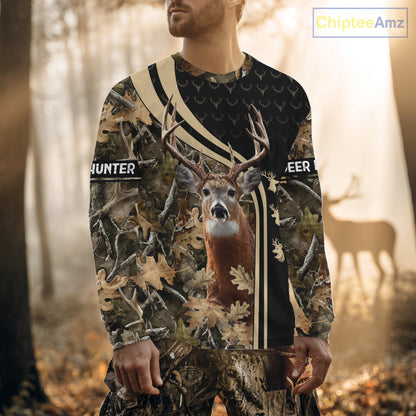 Custom Camo Forest 3D Animal Deer Hunting Shirt Best Hunting Clothes For Season NHT98