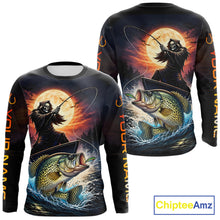 Load image into Gallery viewer, Personalized Fish Reaper Fishing Shirts Jerseys, Fish Reaper Sunset Crappie Fishing Shirts Long Sleeve NHT831