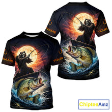 Load image into Gallery viewer, Personalized Fish Reaper Fishing Shirts Jerseys, Fish Reaper Sunset Crappie Fishing Shirts T - Shirt NHT831