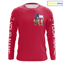 Load image into Gallery viewer, Texas Slam Funny Fishing Redfish, Trout, Flounder Fishing Shirts Long Sleeve For Men| Red NHT844