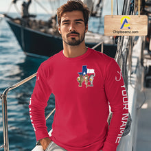 Load image into Gallery viewer, Texas Slam Funny Fishing Redfish, Trout, Flounder Fishing Shirts Long Sleeve For Men| Red NHT844