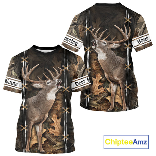 Deer Hunting Camo Customize Name 3D All Over Printed Shirts Personalized Gift For Hunter NHT188
