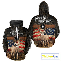 Load image into Gallery viewer, Mule Deer US Flag 3D All Over Print Shirts, Personalized Hunting Gifts For Deer Hunters NHT191