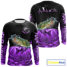 Load image into Gallery viewer, Largemouth Bass Fishing Shirt Long Sleeve For Tournament – Angler Gift For Men Dad| Purple NHT852