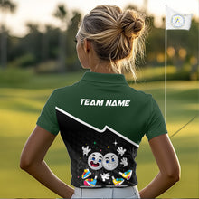 Load image into Gallery viewer, Custom Green And Black Womens Golf Polo Shirt, Custom Golf Balls Team Jerseys NHT865