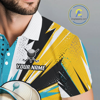 Personalized Duck Golf Polo Shirt For Men, Funny Golf Lover Performance Polo Custom Name NHT1315
