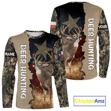 Load image into Gallery viewer, Season Deer Hunting Shirt Texas Flag 3D Custom Name Whitetail Deer Clothes For Hunters NHT93