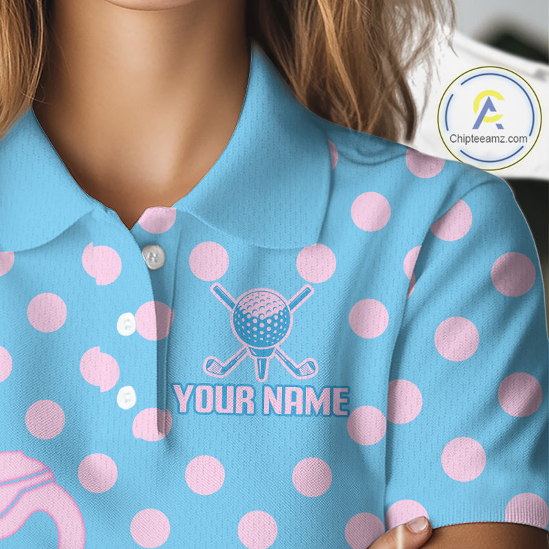 Women's Flamingo Golf Polo Shirt – Personalized Pink Flamingo Golf Jersey With Custom Name