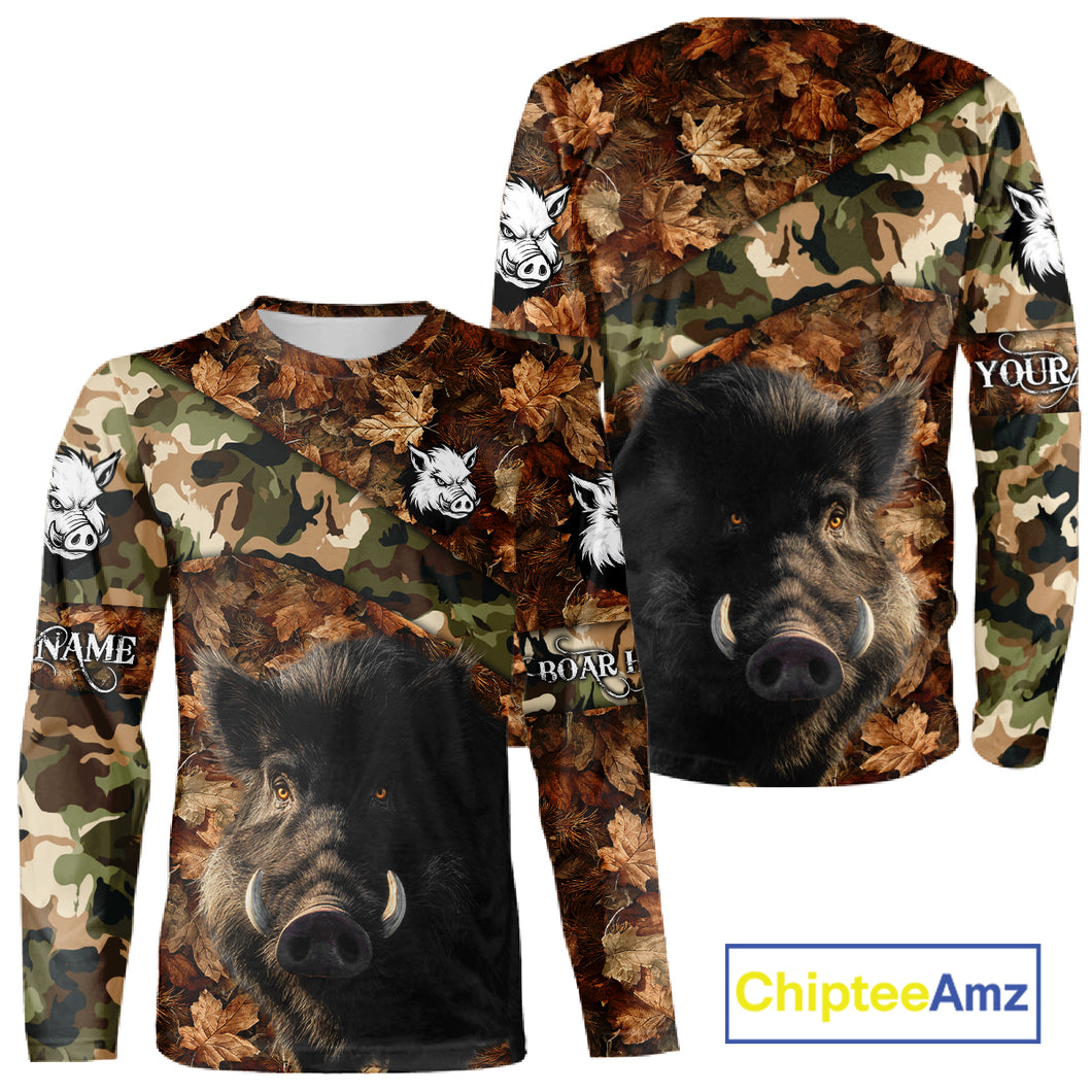 Personalized Name Boar Hunting Camouflage 3D All Over Printed Shirt, Boar Hunting Shirt NHT101