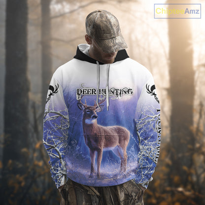 Deer Hunting Winter Hoodie, Long Sleeve Shirt – Personalized Team Name, For Deer Hunters NHT08