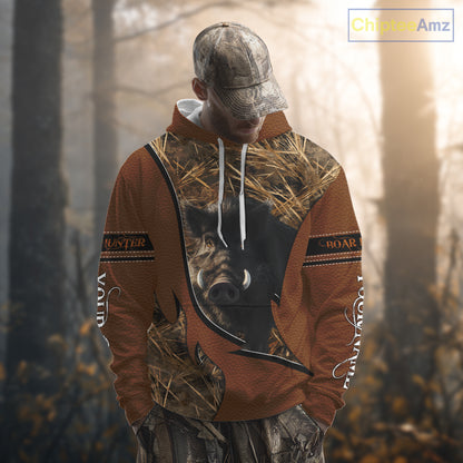 Boar Hunting Brown Camouflage 3D Shirt For Hunting Season Hunting Clothes For Hunters NHT138