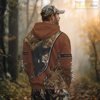 Boar Hunting Brown Camouflage 3D Shirt For Hunting Season Hunting Clothes For Hunters NHT138