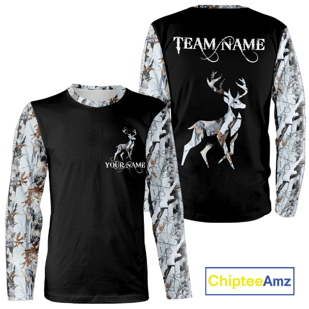Best Deer Hunting Snow camo custom Name 3D all over printed Shirt, Deer hunting gifts NHT50