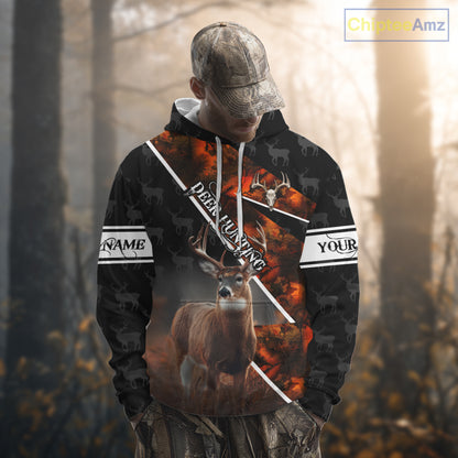 Best Whitetail Deer Hunting Shirt Custom Name Black Orange Camo Gift For Hunters Hunting Gift NHT53