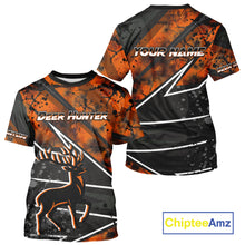 Load image into Gallery viewer, Deer Hunting Clothes 3D Orange Camo Black Custom Name Best Gifts For Deer Hunters NHT66