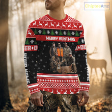 Load image into Gallery viewer, Custom Merry Huntmas Shirt – Personalized Deer Hunting Christmas Shirt with Your Photo NHT308