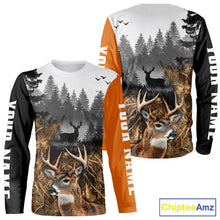 Load image into Gallery viewer, Whitetail Deer Hunting Shirt  – Blaze Orange Camo Black Custom Name 3D Print NHT290