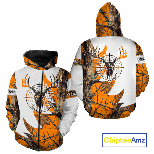 Custom Deer Skull Hunting Shirt 3D All Over Print Camo & Personalized Name, Gilfs for Hunter NHT31