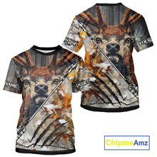 Load image into Gallery viewer, Whitetails Deer Hunting Shirt Custom Name Beautiful Camo Autumn Leaves For Deer Hunters NHT37