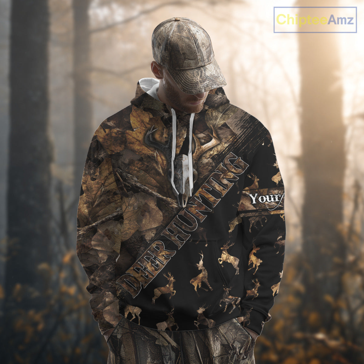 Deer Hunting Custom Name Camo Shirt, Hunting Gift For Men, Camouflage Deer Shirts NHT10