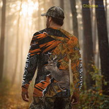 Load image into Gallery viewer, Best Deer Hunting Shirt Personalized 3D All Over Print Black With Orange Camo Hunting Clothes NHT61