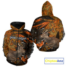 Load image into Gallery viewer, Best Deer Hunting Shirt Personalized 3D All Over Print Black With Orange Camo Hunting Clothes NHT61