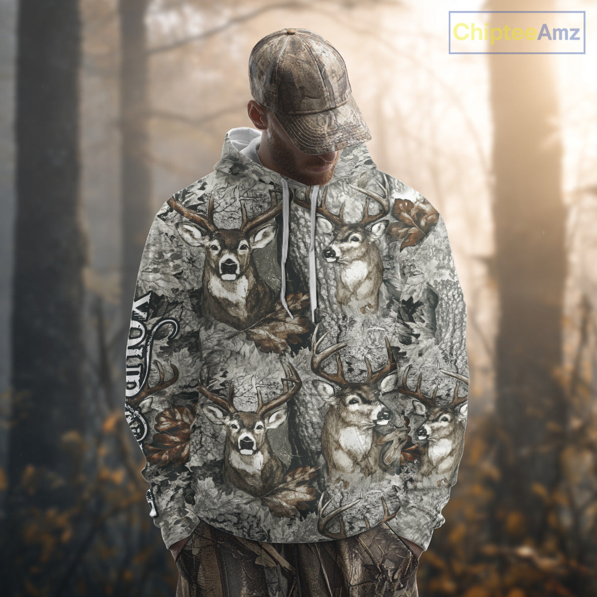 Beautiful Deer Hunting Shirt Pattern Deer Camo Custom Name 3D All Over Printed Hunting Gift NHT88