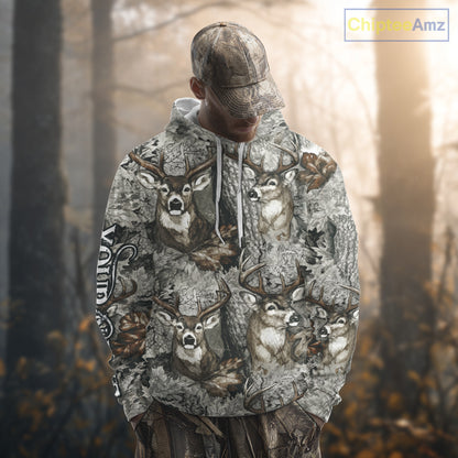 Beautiful Deer Hunting Shirt Pattern Deer Camo Custom Name 3D All Over Printed Hunting Gift NHT88