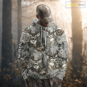 Beautiful Deer Hunting Shirt Pattern Deer Camo Custom Name 3D All Over Printed Hunting Gift NHT88
