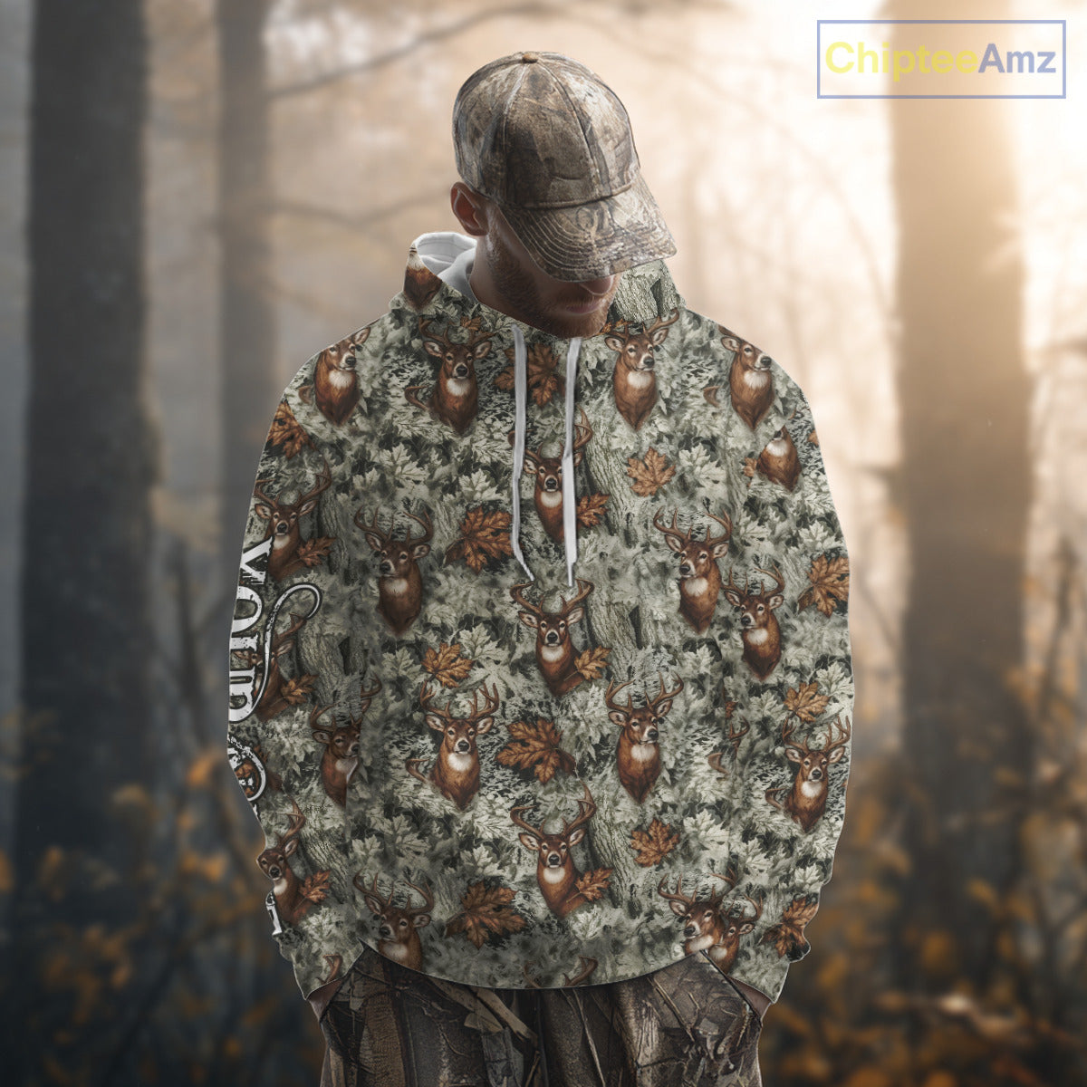 Beautiful Deer Hunting Shirt Pattern Deer Camo Custom Name 3D All Over Printed Hunting Gift NHT89