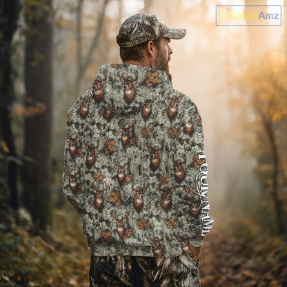 Beautiful Deer Hunting Shirt Pattern Deer Camo Custom Name 3D All Over Printed Hunting Gift NHT89