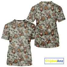 Load image into Gallery viewer, Beautiful Deer Hunting Shirt Pattern Deer Camo Custom Name 3D All Over Printed Hunting Gift NHT89