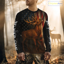 Load image into Gallery viewer, Best Season Deer Hunting Shirt Black with US Flag 3D Custom Name Clothes For Hunters NHT92