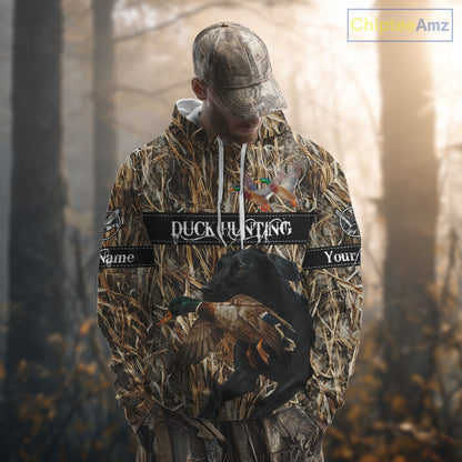 Duck Hunting Shirts With Black Labrador Retriever Dog Shirts Personalized Hunting Clothes NHT115
