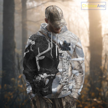 Load image into Gallery viewer, Snow Deer Hunting Shirt Deer Skull Camo Full Printing Custom Name For Deer Hunters, Best Hunting Gifts NHT21