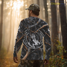 Load image into Gallery viewer, Deer Hunting Grey Camo 3D Shirts with Antler Skull Graphic, Funny Hunting Outfit for Hunters NBT71