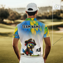Load image into Gallery viewer, Personalized Pirate Parrot Mens Golf Polo Shirt Custom Pirate Bird Golf Jersey NHT1188