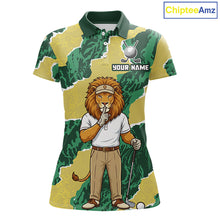 Load image into Gallery viewer, Custom Green Lion Womens Golf Polo Shirts, Lion Golf Team Jerseys