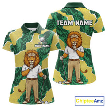 Load image into Gallery viewer, Custom Green Lion Womens Golf Polo Shirts, Lion Golf Team Jerseys