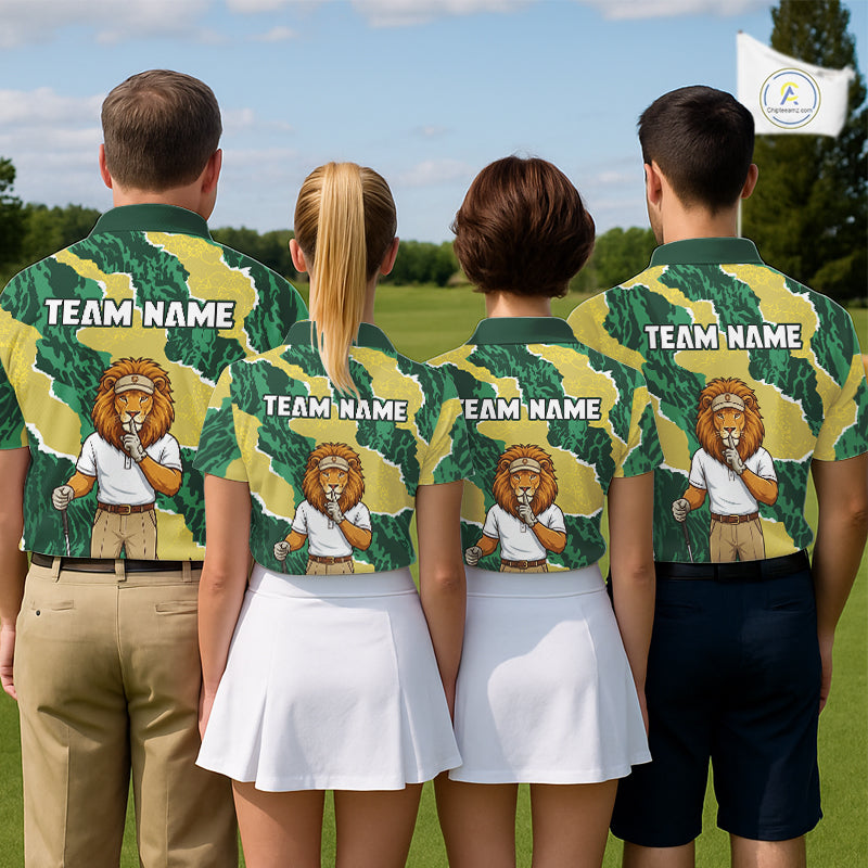 Custom Green Lion Mens Golf Polo Shirts, Lion Golf Team Jerseys NHT1041