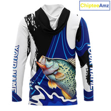 Load image into Gallery viewer, Crappie Fishing Jersey Personalized Name Hooded Fishing Shirt, Angler Tournament Fishing Apparel NHT868