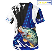 Load image into Gallery viewer, Crappie Fishing Jersey Personalized Name Fishing T-Shirts, Angler Tournament Fishing Apparel NHT868